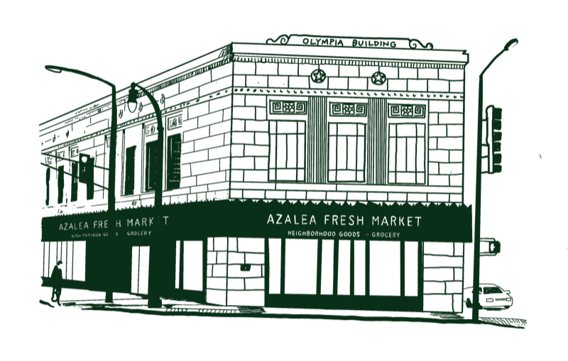 Azalea Fresh Market Building Illustration